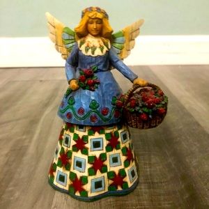 Jim Shore Angel with basket of roses
